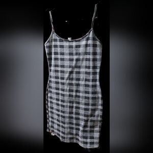 Plaid Black and White Mini Dress